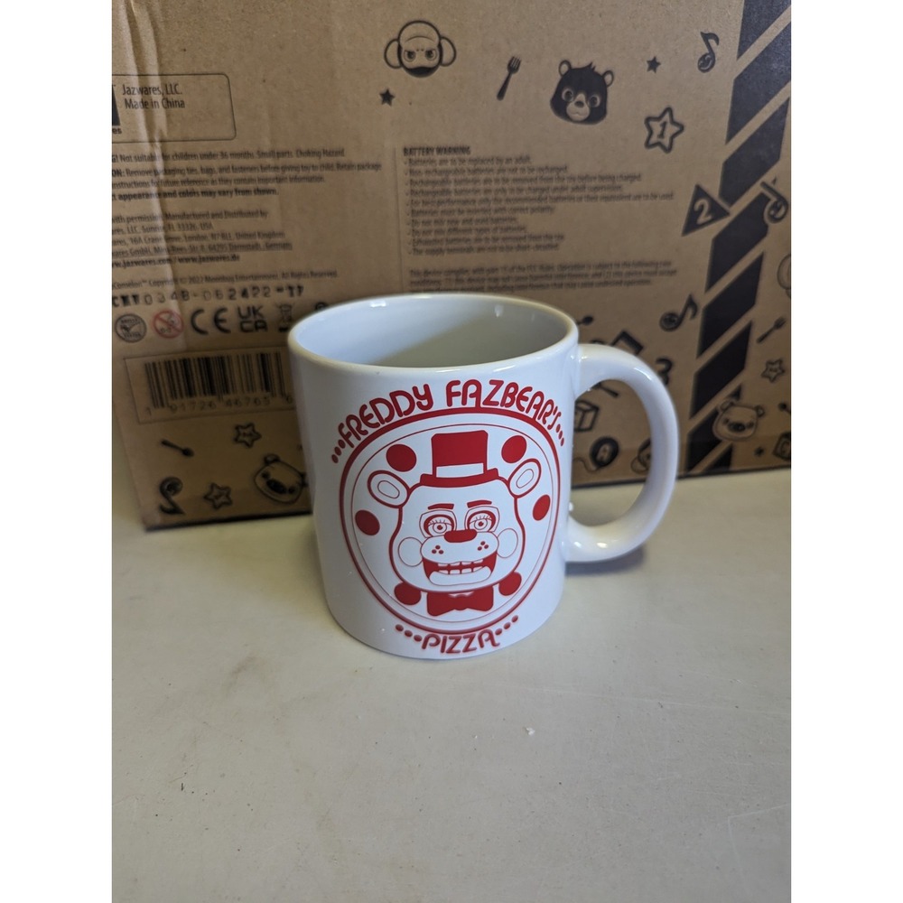 Five Nights At Freddy's Freddy Fazbear's Pizza Let's Eat White 16 Oz Ceramic